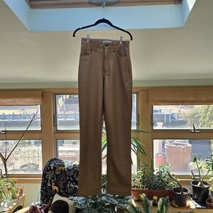 Faux Leather Straight Leg Pants